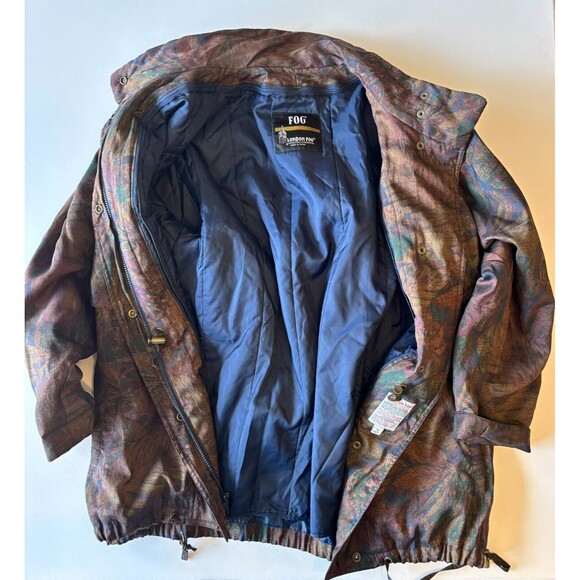 Vintage London Fog Womens Medium Parka Jacket Floral Leaves Brown Insulated 90s - Picture 11 of 16